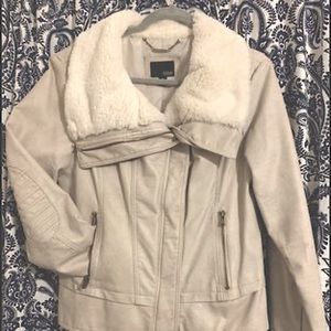 Ana Blush colored faux leather with faux fur
